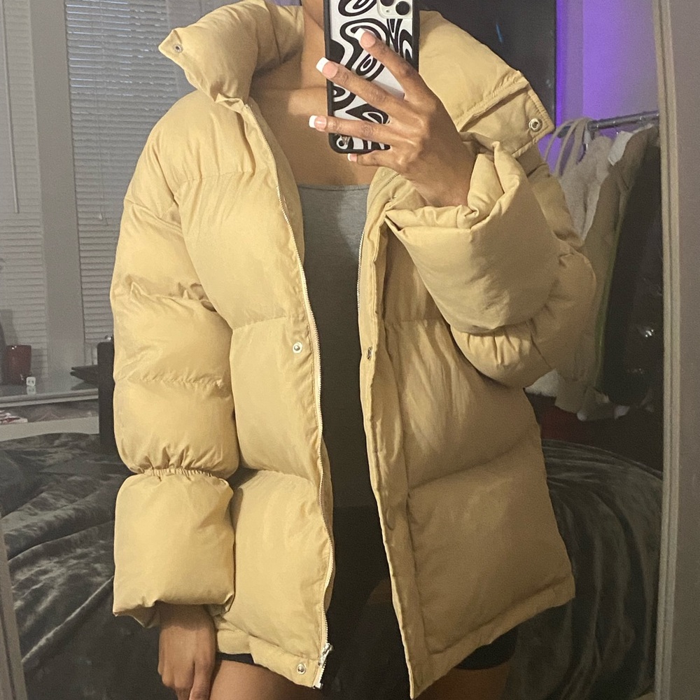 Nude Puffer Coat